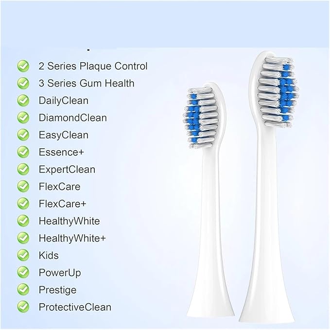 12/20 Pcs Soft Brush Heads Compatible with Electric Toothbrush Replacement Toothbrushes Head Refill for 1100 2100(White-20 Pcs)