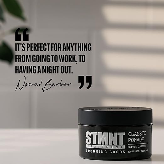STMNT Grooming Goods Classic Pomade 3.38 oz | Natural Shine | Strong Control | Easy to Wash Out