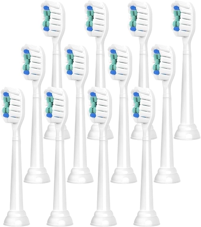 Replacement Toothbrush Heads Compatible for 1100 2100 4100 5100 5300 6100 7500 Brush Head(White-12 Pcs)