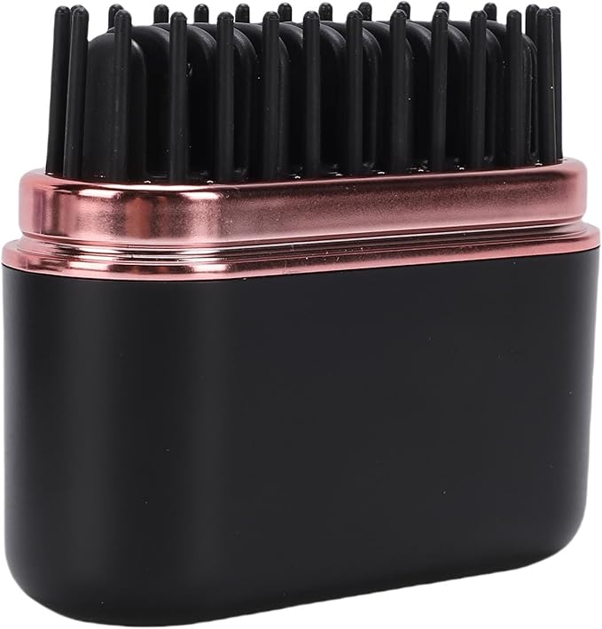 Ymiko Cordless Hair Straightener Brush Portable Mini Rechargeable Anti Scald Straightening Comb for All Hair Types Travel Styling Black ABS 25W 2000mAh