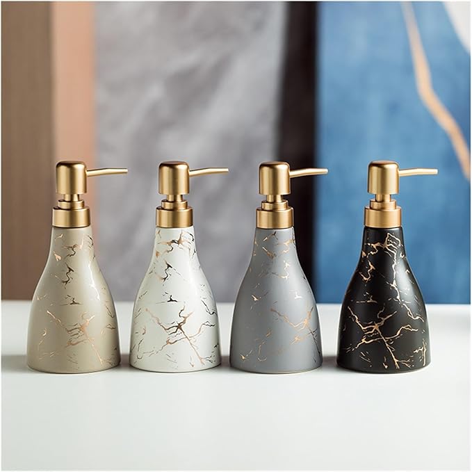 Ceramic sub-Bottled Hand sanitizer Shower Gel Shampoo wash Press Bottle(White)