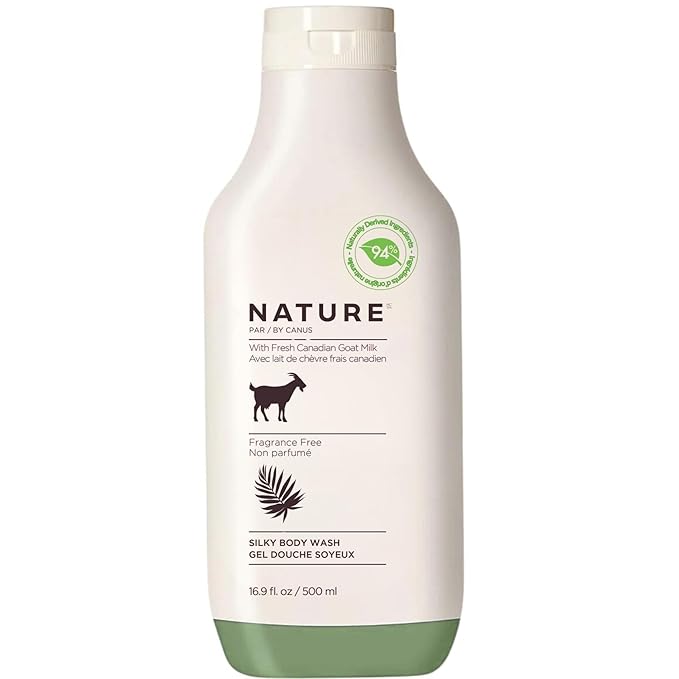 Nature by Canus Natural Cleanser Moisturizing Fragrance Free Body wash with Goat Milk for all skin types 16.9 Fl Oz