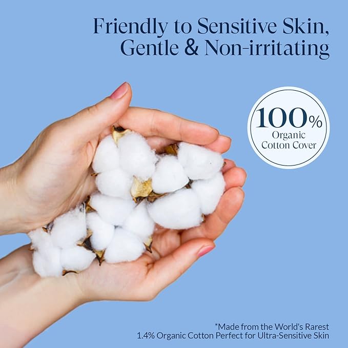 100% Large Organic Pads for Women Ultra Thin Heavy Flow Sanitary Napkins with Wings Unscented Cotton Pads Super Absorbency Feminine Extra Coverage Menstrual Period Pad (Large Size 4 48ct)