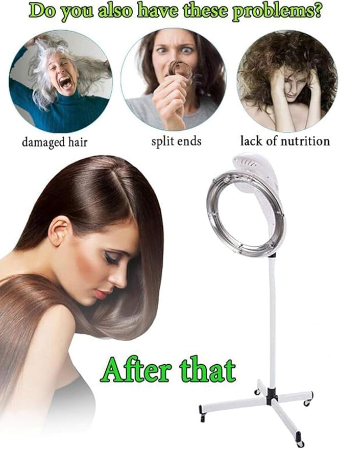 Hair Salon Colour ProcessorStand up Styling Hood Hair Dryer with Wheels FloorHeatinghineProfessional Beauty Salon Equipment HairdressingAdjustable Temperatu