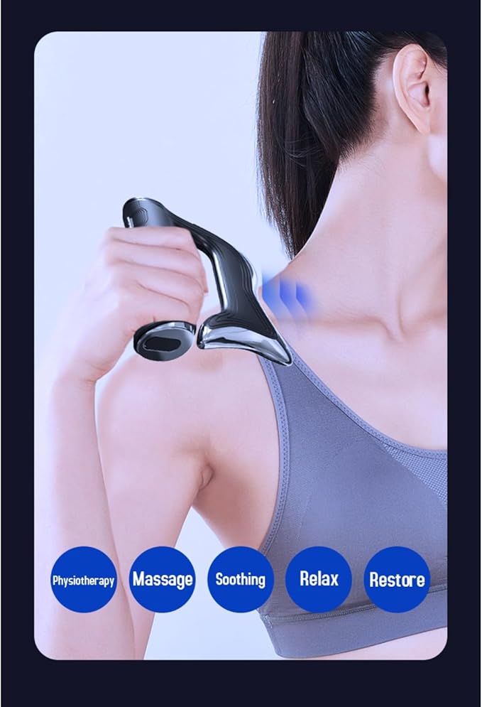 New Electric Fascia Knife Household Fascia Scraping Knife Micro-Current Muscle Relaxation Massager Electric Massager Medical Scraping Knife (White)