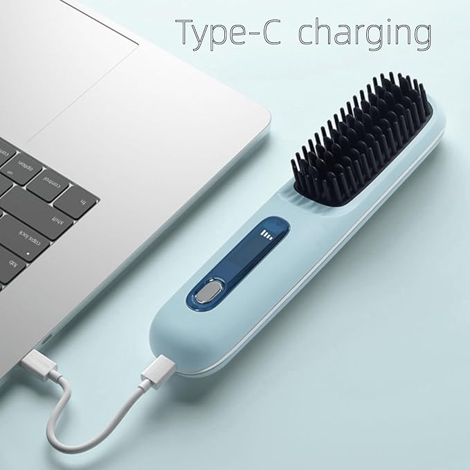 Protable Straightener Hair Brush Comb Fast Heating Hair Brush Anion Hair Straightener Comb for Travel Home Temperature Display