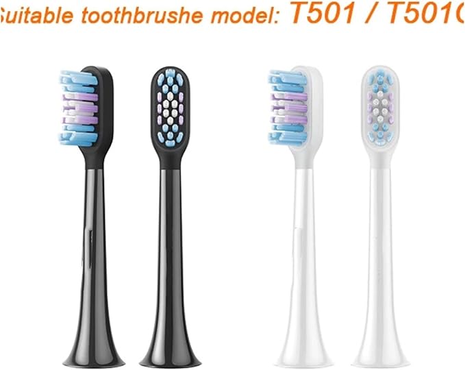 Compatible for Electric Toothbrush Head T501/T501C Full Effect Bright White Clean Caring Replace Teeth Heads 2/4 PCS(2pcs White)
