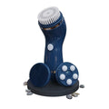 Perry Ellis 4-in-1 Cordless Massage and Cleansing Set with 4 Brush Heads Exfoliating Face Scrubber with Massager Rotating Scrub Brush Facial Skincare Products Carrying Case for Travel Included