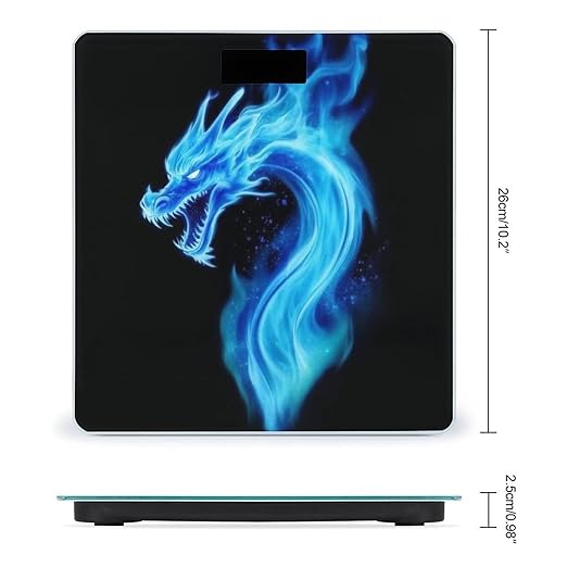 Smart Scale for Body Weight Automatic Switch Digital Bathroom Weighing Scale Black Blue Fire Dragon Art
