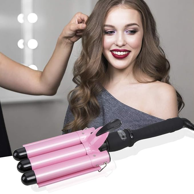 3 Barrel Curling Iron Hair Curling Wands Hair Curler 25mm Curl Hair Styling Irons Hair Crimper Deep Waver for Curler with Temperature Control 1inch Curl for All Hair Type