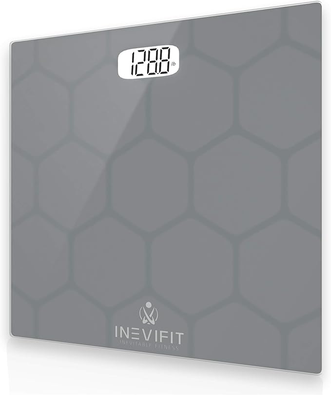 INEVIFIT Bathroom Scale Highly Accurate Digital Bathroom Body Scale Measures Weight up to 400 lbs. Includes Batteries