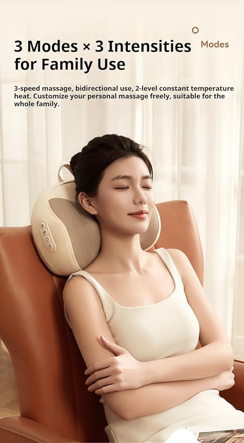Back and Neck Massager with Heat 3D Deep Tissue Kneading Cordless Rechargeable Electric Massage Pillow for Muscle Pain Relief Use at Home Car Office Give Gifts to Parents (Navy Blue)