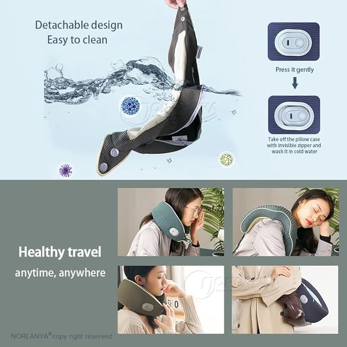 U-Shaped Multifunctional Cervical Massager for Neck Shoulder Waist Legs and Abdomen Relaxing Pillow Massager - U2 - Gray