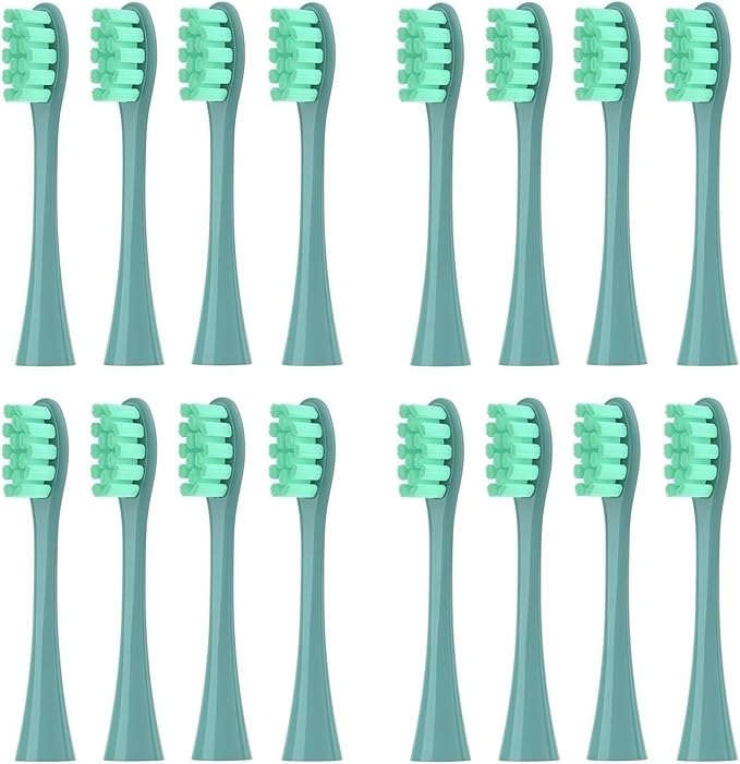 16pieces Replacement Brush Heads Compatible with Oclean SonicX/X Pro/ Z1/ SE / F1 / One / PW01/03/05/07/09 P5 Electric Toothbrush Heads(16 Green)