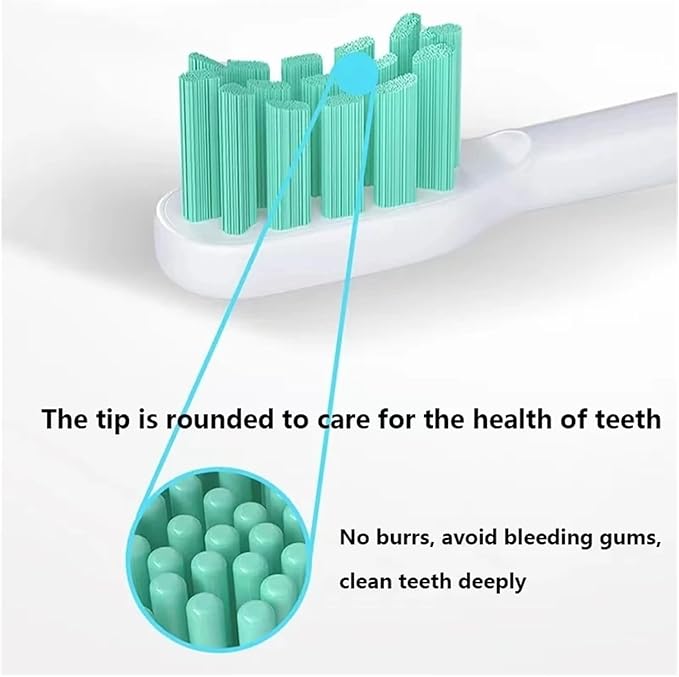 Replacement Brush HeadsCompatible for xiaomi T300/T500/T700 Sonic Electric Toothbrush Soft Bristle Nozzles with Caps Sealed Package(4Green)