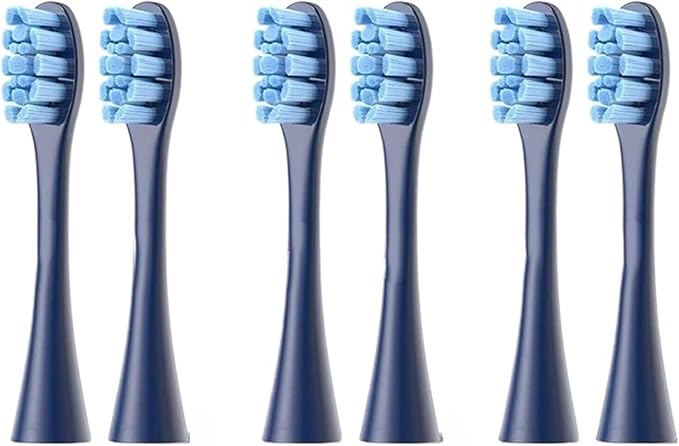 6 pcs Replacement Brush HeadsCompatible for Oclean Flow/X PRO/X /F1/Z1/One/ Air2 Toothbrush Nozzles(6 pcs Blue)
