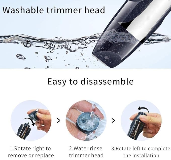 Ear and Nose Hair Trimmer Set - 5in 1 Painless Facial Hair and Eyebrow Clipper for Men and Women Rechargeable USB Rechargeable Waterproof Dual Edge Blades for