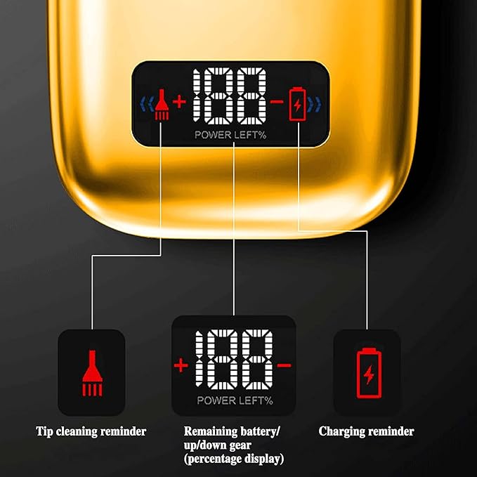 KEMEI Electric Razors for Men Professional Cordless All Metal Electric Razor Lithium Titanium Razors USB Rechargeable Facial Beard TrimmerGolden
