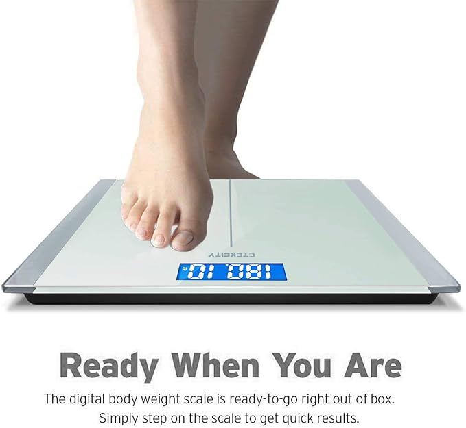 Etekcity Scale for Body Weight Bathroom Digital Electric Scale for People Measures Weight up to 400 lbs White