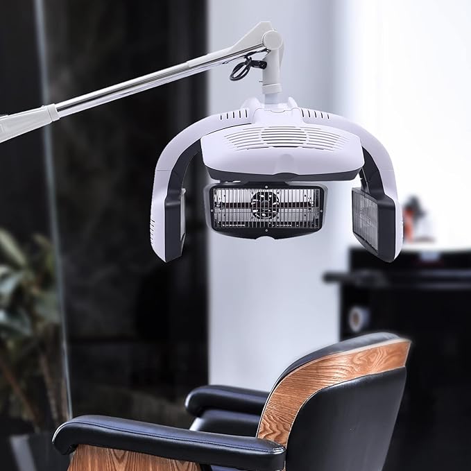 Professional Hair Color Processor 1250w Wall Mounted Infrared Hair Dryer Hood with Adjustable Swing Arm for Salon Hair Coloring Perming &amp Dyeing Treatments