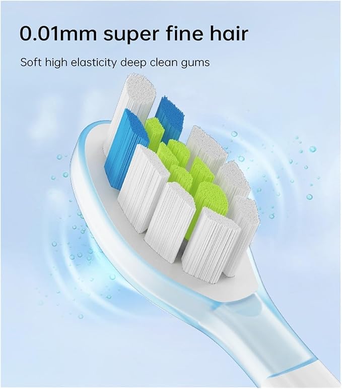 8Pcs Replacement Brush Heads Compatible for HX6064 HX6930 HX6730 Toothbrush Vacuum Soft Bristle Nozzles(PS Purple)