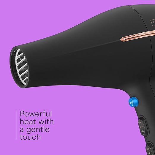 INFINITI PRO by CONAIR Hair Dryer 1875W Blow Dryer with Diffuser and Concentrator Ceramic Technology 3 Heat &amp 2 Speed Settings Cold Shot Button Black