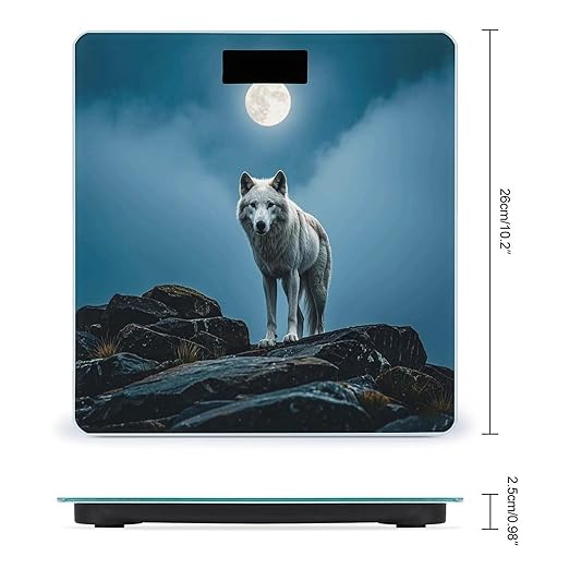 The White Wolf on The Rock Smart Scale for Body Weight Accurate Bathroom Scale with LED Display Digital Weight Scales Weighing Machine High Precision Scales for Bath Home