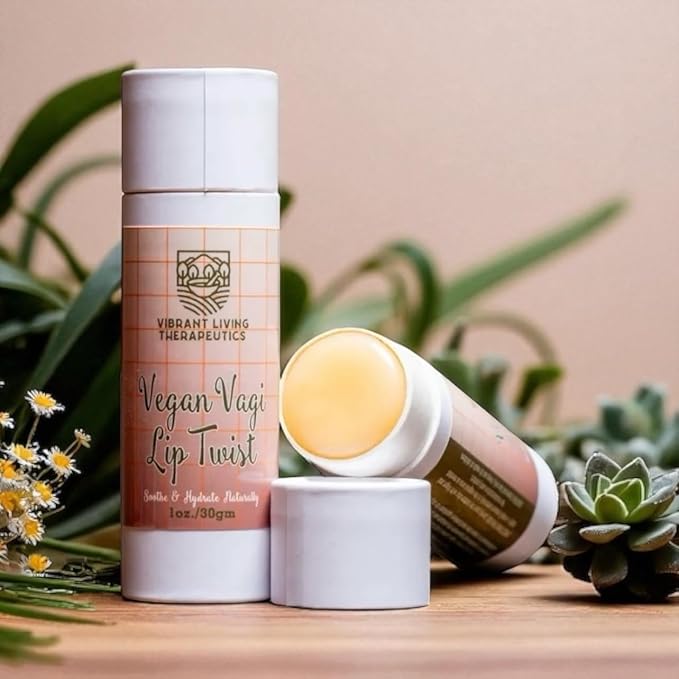 Vegan VagiLipTwist Menopause Balm by VLT| Hormone-Free Beeswax-Free External Vaginal Moisturizer for Menopause Dryness| Plant-Based Intimate Balm| Eco-Friendly Paper Push-Up Tube|