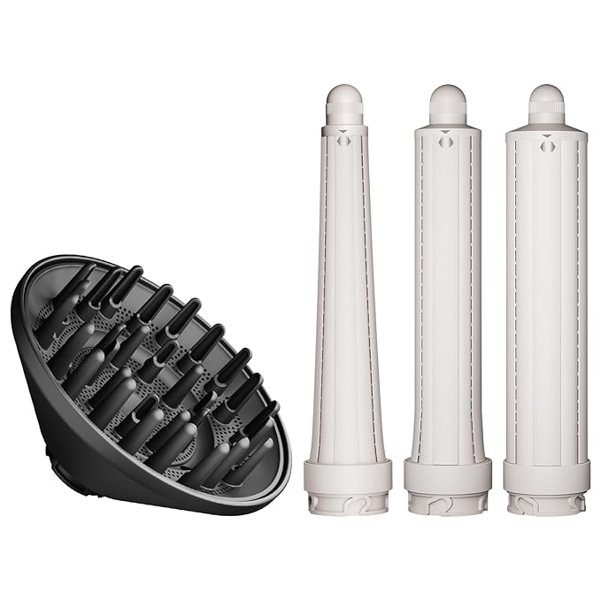 Long Barrel Curling and 6-Inch Large Diffuser Attachment Compatible with Shark FlexStyle