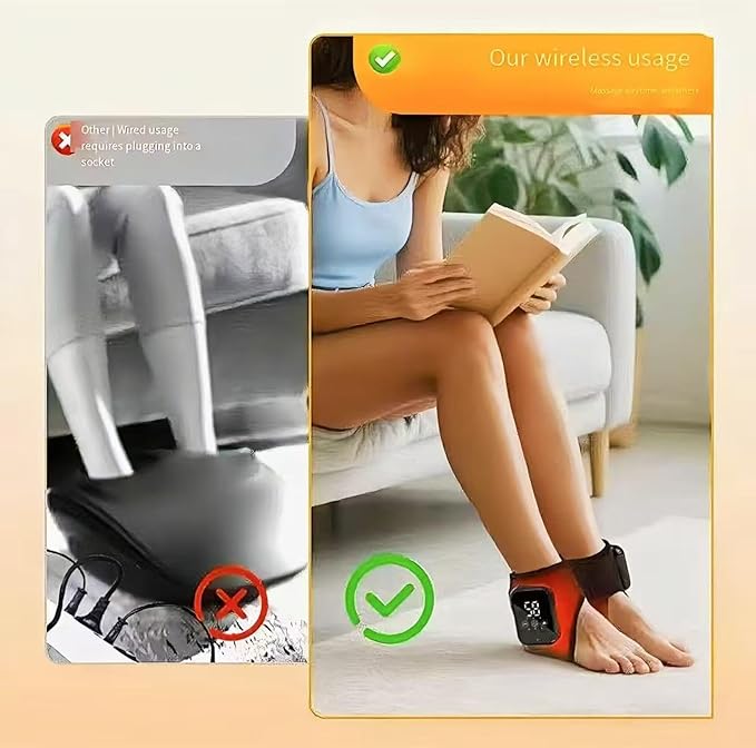 2PCS Wireless Foot Massager Updated with Three Types of Heating Three in one Vibration Heating to Promote Blood Circulation Used for Home/Office/Travel Wireless Portable Foot Massager (Black)