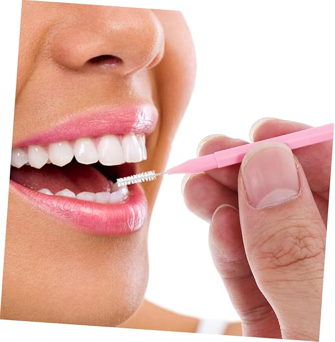 200pcs Interdental Brushes for Braces Soft Bristle Oral Pick Brush Ergonomic Design for Gentle Cleaning for Flossing and Oral Pink Interdental Cleaners