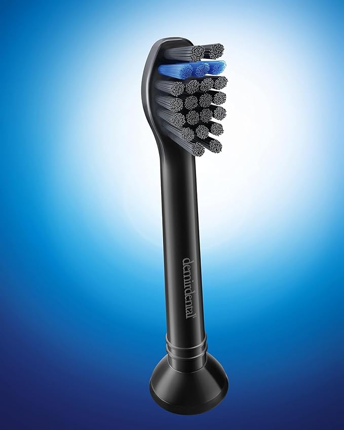 demirdental Charcoal Mini Hard Replacement Brush Heads Compatible with Philips Sonicare – Small Hard Brush Precision Cleaning - Black - Replaces HX4088B – 8 Pack