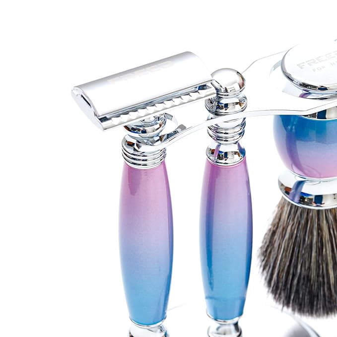 FREED Luxury Shaving Set for Men - Double Edge Safety Razor with alloy handle include 120 count Japanese 6cr13 Stainless Steel bladeIt's the best gift for men fathersor birthdays