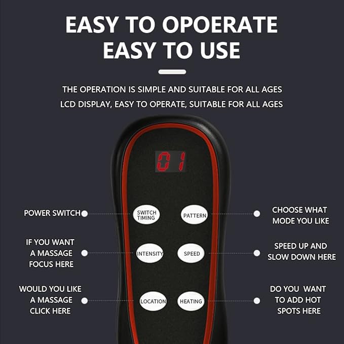 Full Body Massage Mat with Heat 20 Neck Shiatsu Kneading Massage Heads Multifunctional Electric Heated Massage Chair Back Pad for Back Lumbar Leg Pain Relief