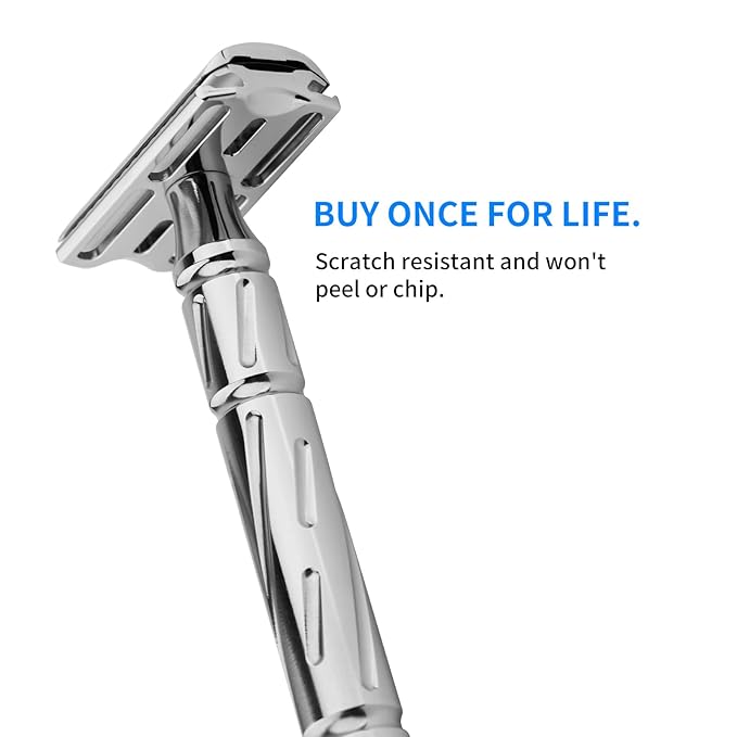KAMPFE Double Edge Safety Razor Shaver Adopts CNC High-Precision ProcessingWomen and Mens razors for Shaving30-degree Shaving Angled Head (mild+)