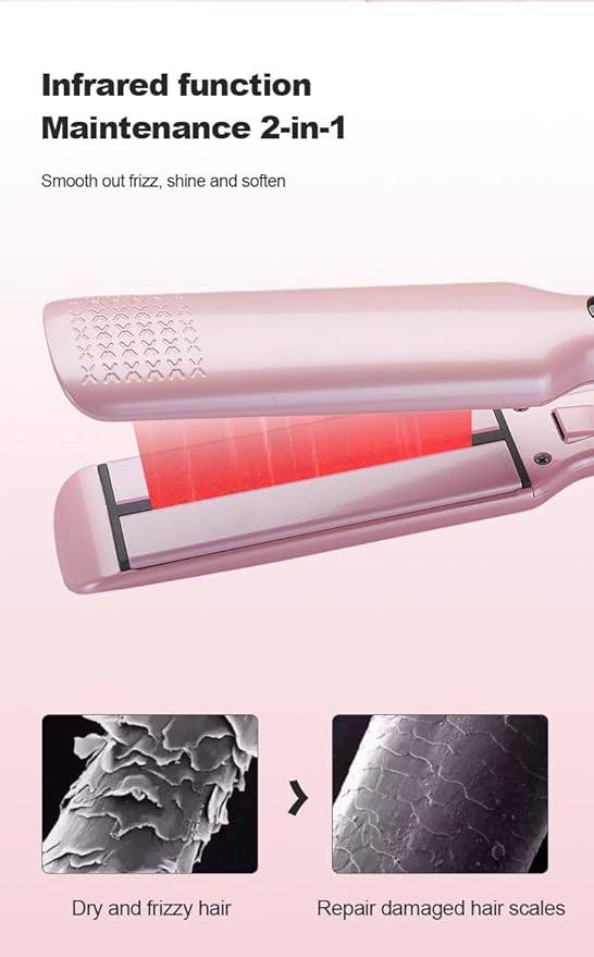 Electric Splint Infrared Splint Ceramic Multifunction Curler Hair Straightening Iron Straightener (Silver)