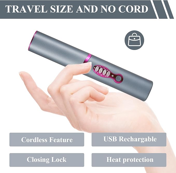 ZJchao Portable Rechargeable Hair Straightening Curling Iron Electric Styling Tool for Travel or On The Go