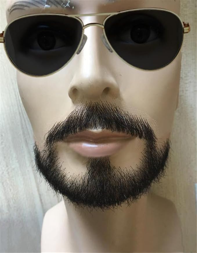 Remeehi Human Hair Facial Hair Beard Costume Accessory Makeup Moustache Self Adhesive #74