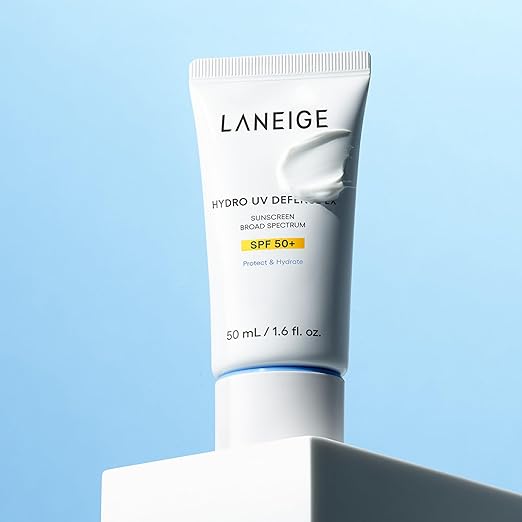 LANEIGE Hydro UV Defense Sunscreen SPF 50+ Hypoallergenic &amp Dermatologist-Tested Korean Broad Spectrum Sun Protection with No White Cast