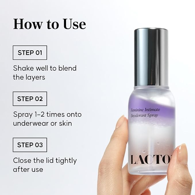 LACTOMEDI Feminine Intimate Deodorant Spray | pH Balancing Spray | Artificial Fragrance-Free | Clinically Formulated for Odor Neutralization | Gentle and Convenient | 1.01 fl oz (Sweet Berry)