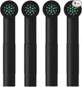 Toothbrush Replacement Heads Compatible with Quip 360 Oscillating Electric Toothbrush Black 4-Pack