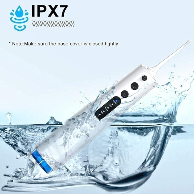 Water Flosser Cordless Teeth Cleaner Dental Oral Irrigator Power Dental Flossers IPX7 Waterproof Teeth Cleaner with 4 Cleaning Modes Detachable Water Tank for Home Travel (Black)