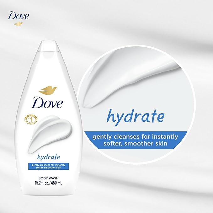 Dove Body Wash Hydrate 6-Pack – Moisturizing Cleanser for Smooth Soft Skin 15.22 Oz Ea