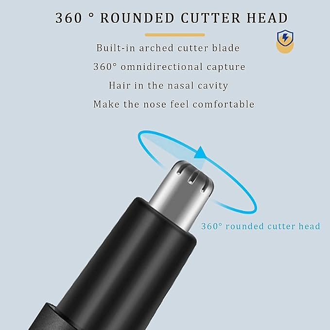 Nose Hair Trimmer for Men USB Rechargeable Ear and Nose Hair Trimmer for Men Professional Painless Nose Hair RemoverNose Trimmer with Waterproof Dual Edge Blades for Easy Cleansing Black