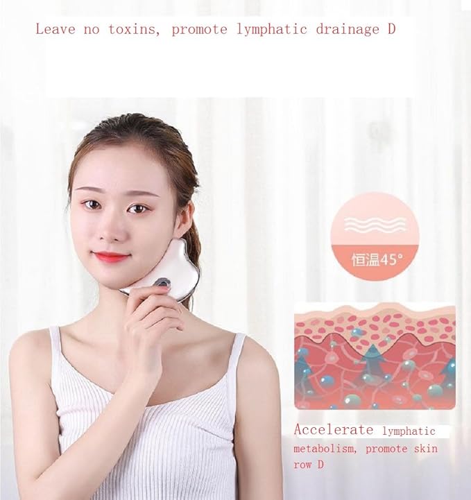 Gua Sha Scraping Massage Tool Ultra Smooth Edge Micro Current Scraping Plate Vibrating Facial Scraping Plate Facial Massager Lifting Firming Bead Beauty Scraping Instrument