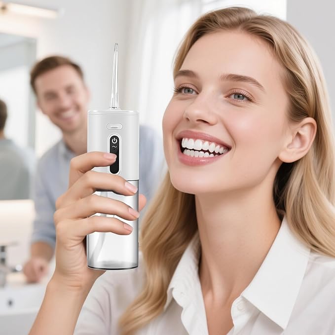 Water Flosser with 5 Nozzles 3 Modes Portable Home &amp Travel White