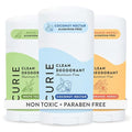 Curie Natural Deodorant for Women - Original Stick Variety Pack - Coconut Nectar Orange Neroli and White Tea - Aluminum Free Clean Sustainable Vegan Paraben Free (3pk)