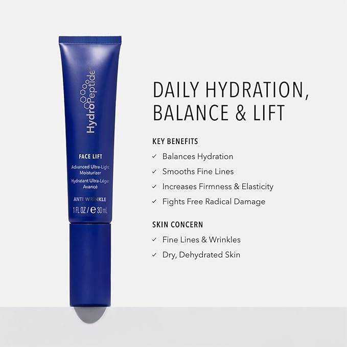 HydroPeptide Face Lift Ultra Light Moisturizer and Solar Defense SPF 30 Tinted Sunscreen Bundle (1 Ounce and 1.7 Ounce)