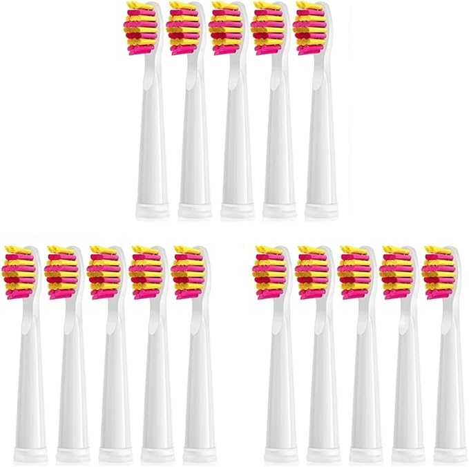 15pcs Toothbrush Heads ReplacementCompatible for Seago SG-507B/908/909/917/610/659/719/910/575/551/E9(15 Pink)