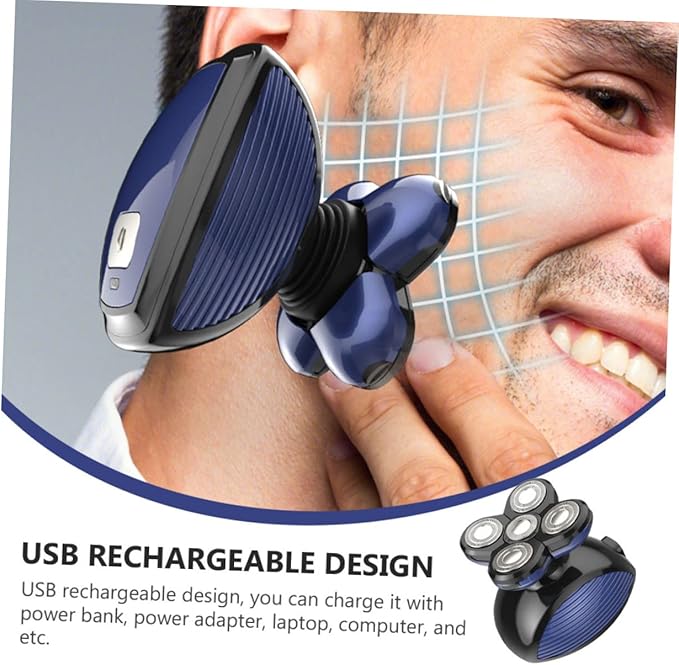 Mini Cordless Hair Clippers Grooming Kit for Men Rechargeable Trimmer with Floating Blades for Smooth Shaving Portable USB Charging Lightweight Design Blue